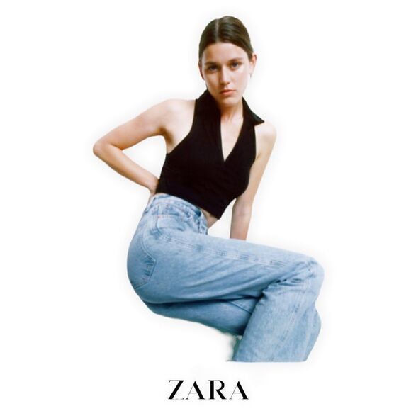 ZARA | Black | RIBBED T-SHIRT - Picture 4 of 8